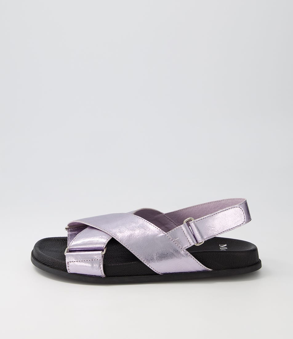 Haylow Lilac Metallic Leather Sandals by Mollini