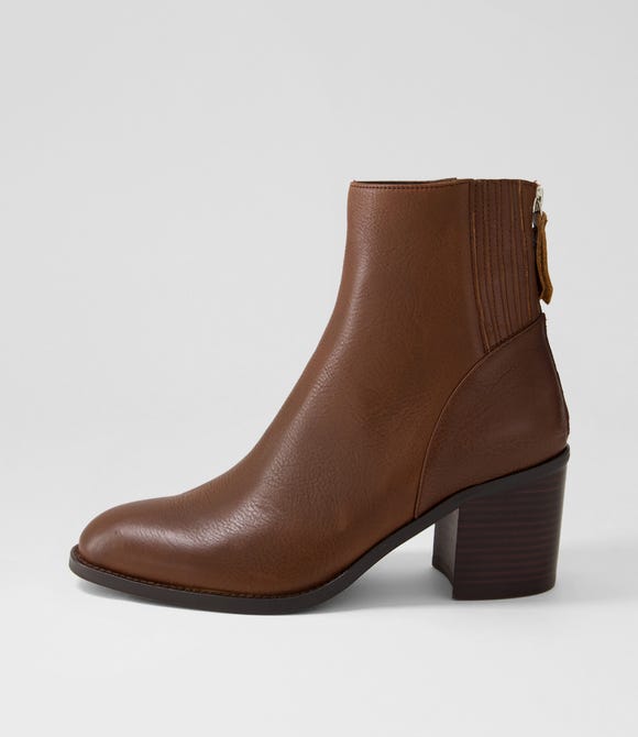 Calley Dark Brown Leather Chelsea Boots