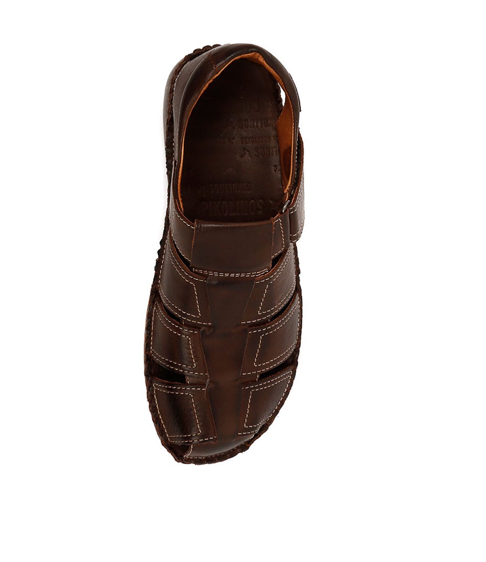 Pikolinos Men\'s Brown Leather Fisherman Tarifa Sandal in Olmo Pikolinos Men main image 2