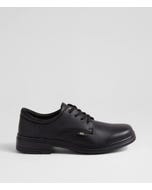 Larrikin Junior Black Leather Lace Up School Shoes