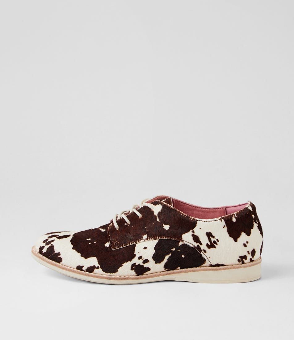 Derby Strawberry Milk Leather Lace Up Flats
