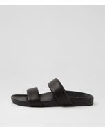 Tide Strap Black Leather Slides