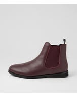 Dark Cherry Leather Chelsea Boots
