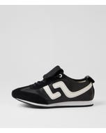 Shift Black White Suede Leather Lace Up Flats