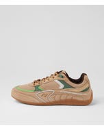 Sunda Sand Suede Mesh Lace Up Sneakers