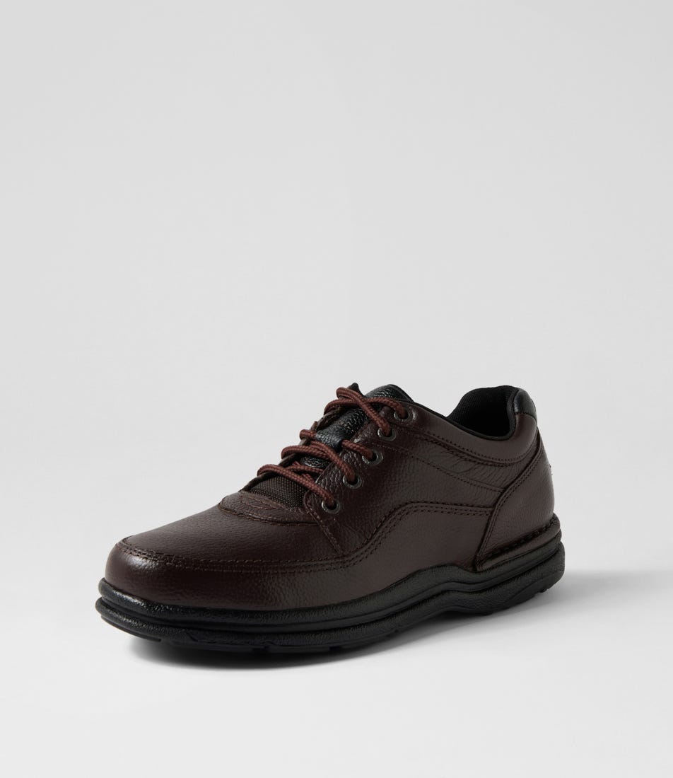 NEW ROCKPORT men\'s world tour classic lace up shoes in chocolate Men main image 3