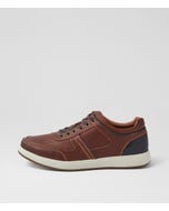 Zeus Cognac Leather Sneakers