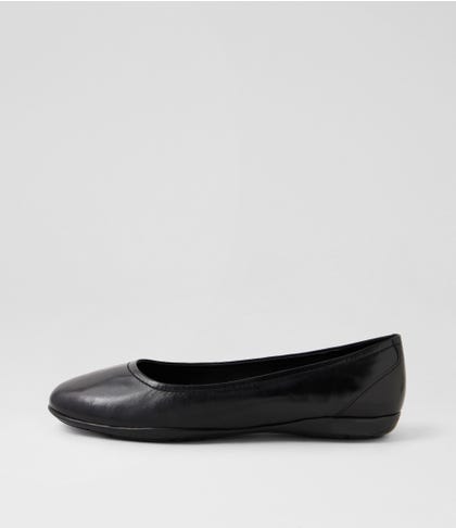 Avani Black Leather Ballet Flats