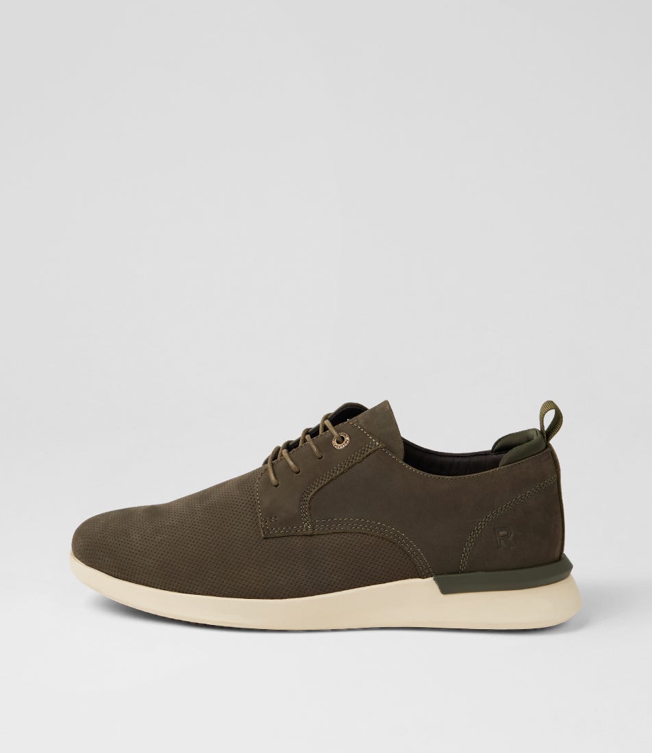 Thorp Green Nubuck Lace Up Flats