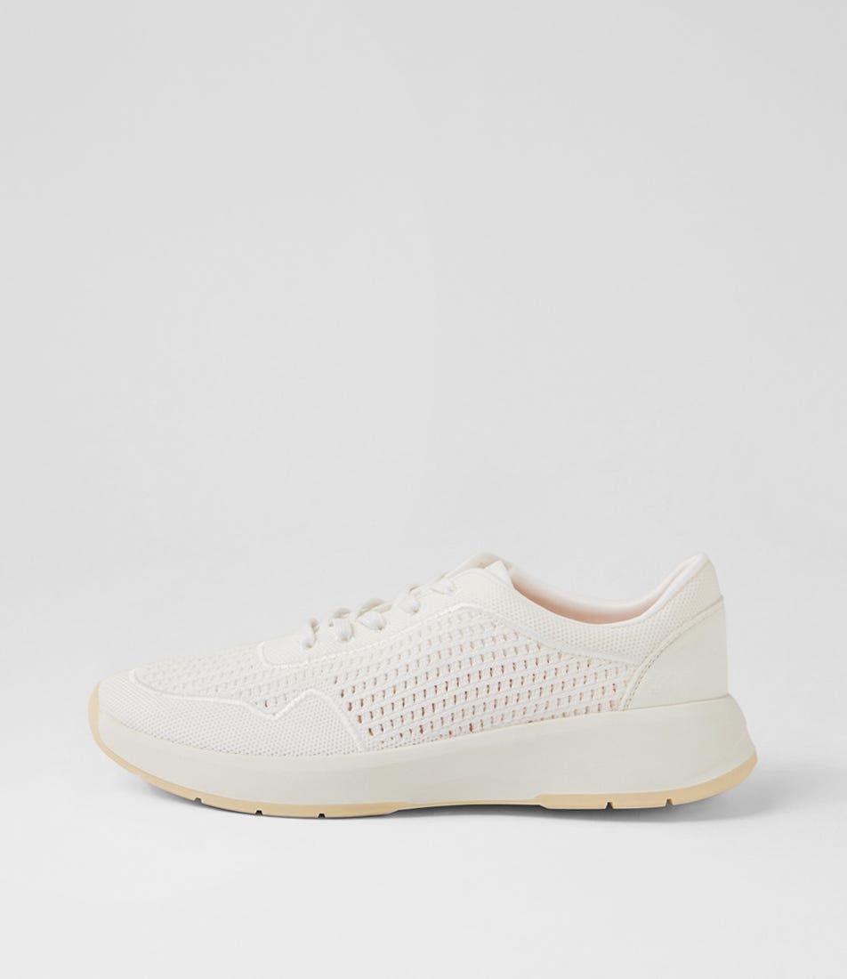 Tru Active White Knit Suede Sneakers