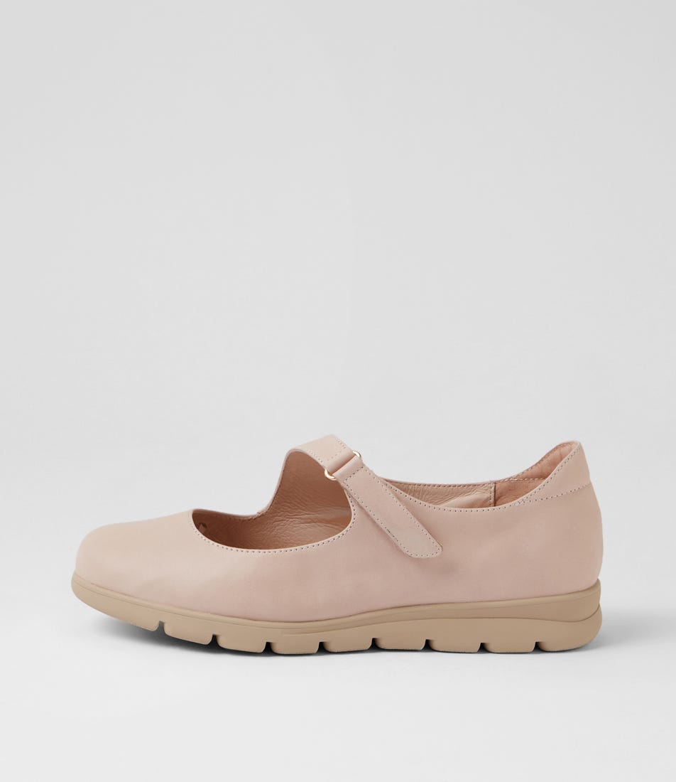 Belle Pale Pink Leather Mary Janes