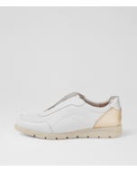 Baker White Metallic Leather Flat Shoes
