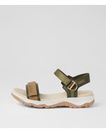 Ramble Olive Taupe Multi Leather Sandals