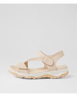 Road Milk Leather Elastic Strappy Sandals