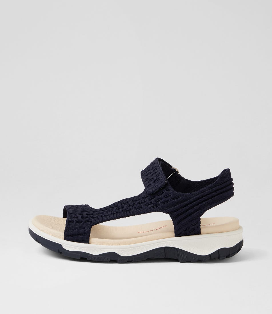 Range Navy Knit Strappy Sandals