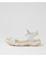 Range White Silver Knit Strappy Sandals