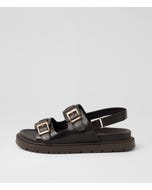 Hobart Choc Leather Slides