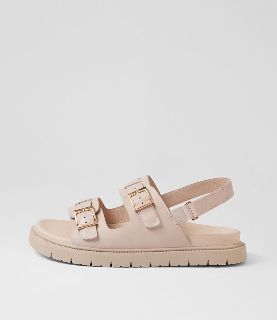 Hobart Almond Leather Slides