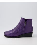 Maxie Light Purple Leather Ankle Boots