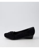 Remento Black Suede Wedges