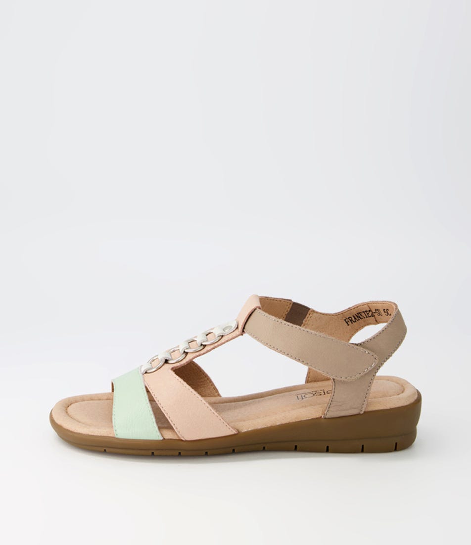 Frankie2 Seafoam Nude Multi Sandals by Supersoft