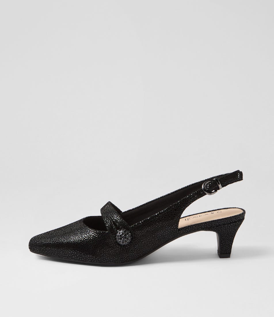Lisshle2 Black Dot Suede Heels