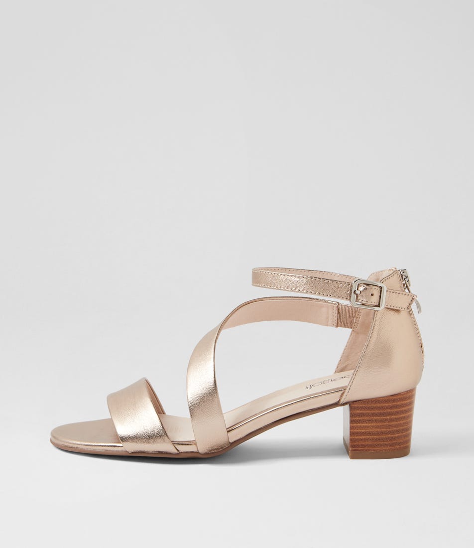 Caring Champagne Leather Sandals