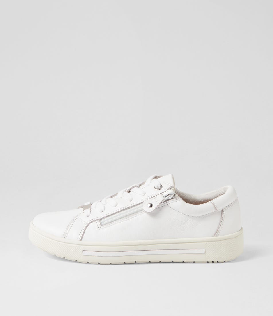 Evone White Leather Sneakers