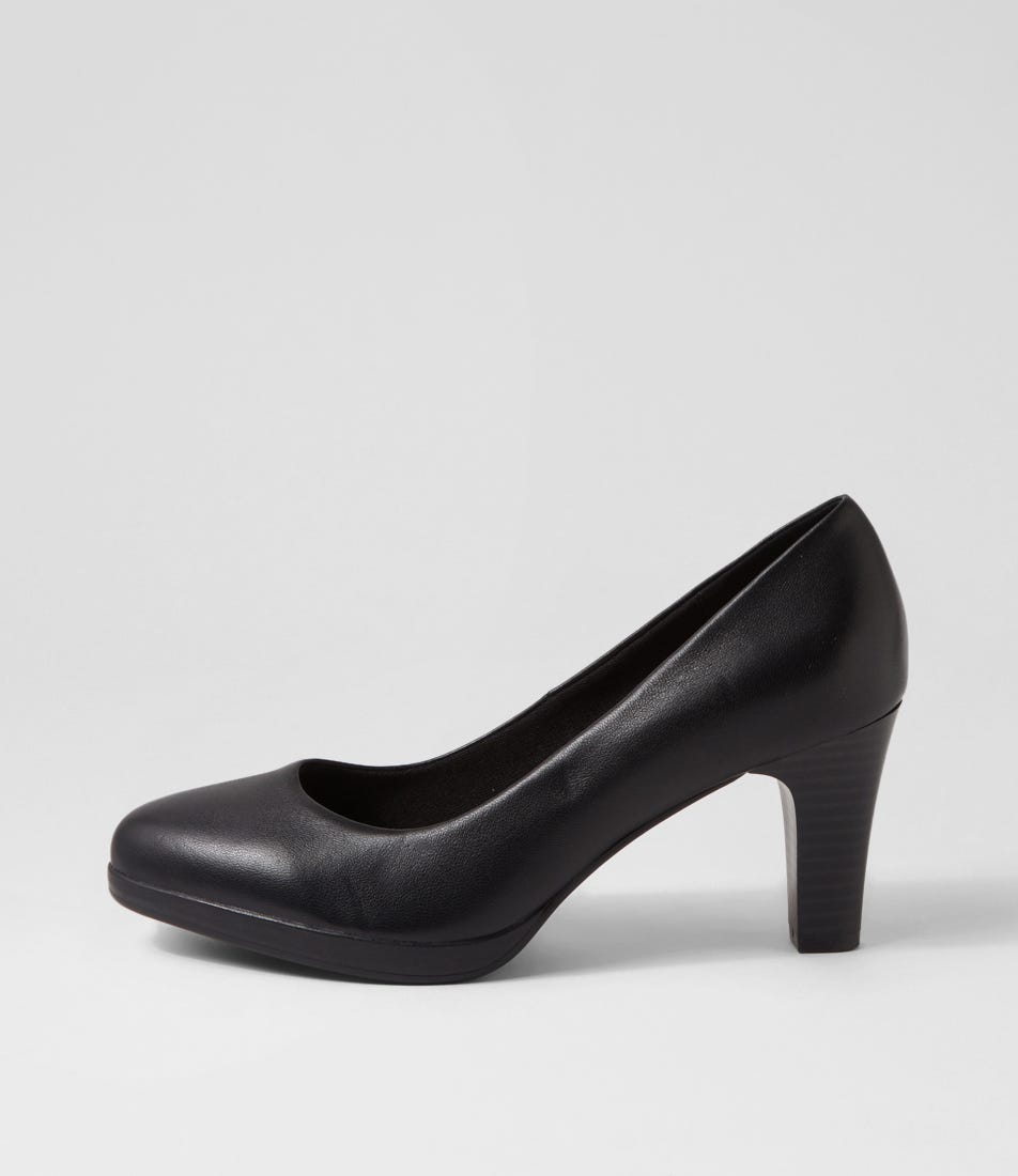 Serina2 Black Leather Heels