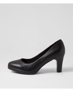 Serina2 Black Leather Heels