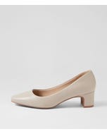 Khloes Oatmilk Leather Heels