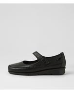 Peregrine Black Leather Flat Shoes
