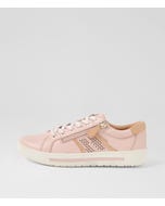 Emillio Dusty Pink Rose Gold Leather Suede Sneakers