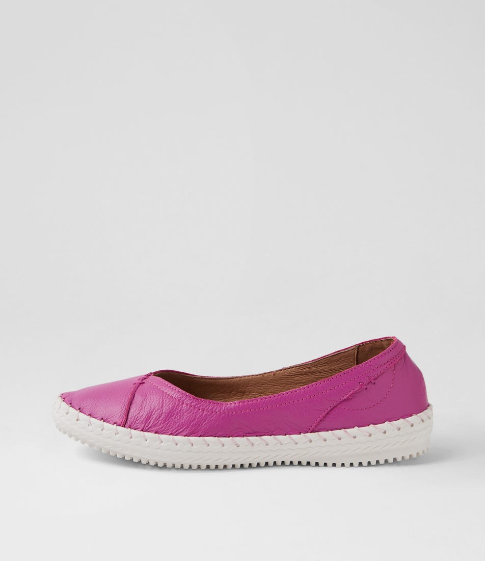 Wayson Orchid Leather Ballet Flats by Supersoft