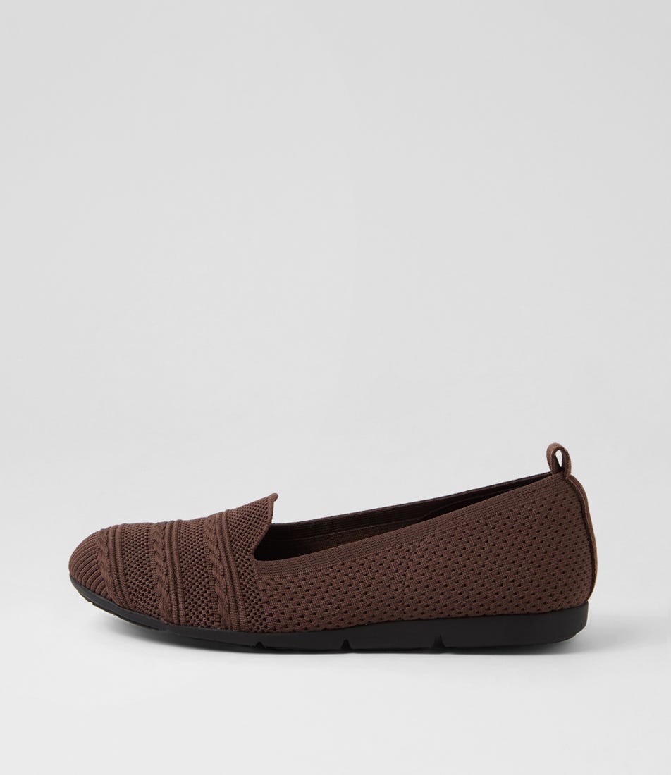 Silicie Dark Plum Knit Loafers