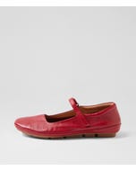 Valuable Dark Red Leather Flats