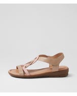 Famie Light Taupe Blush Leather Sandals