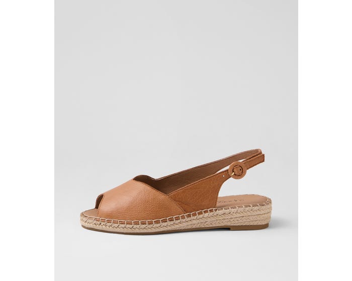 Kadde Kadde Dark Tan Leather Sandals by Supersoft