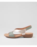 Bensin Sage Platinum Leather Sandals