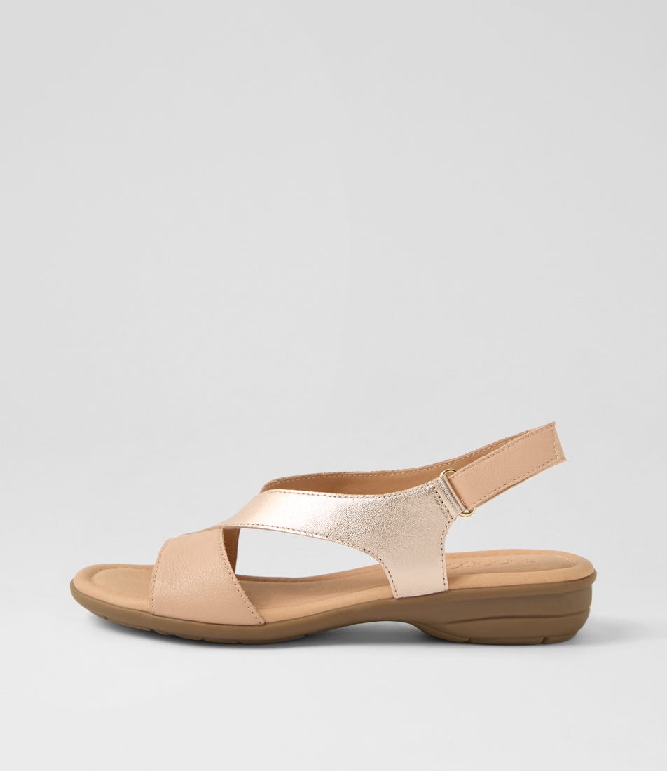 Bensin Dark Nude Rose Gold Leather Sandals