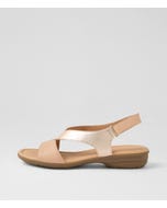 Bensin Dark Nude Rose Gold Leather Sandals