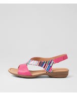Bensin Bright Stripe Fuchsia Patent Leather Sandals