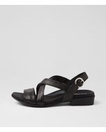 Cevie Black Leather Sandals