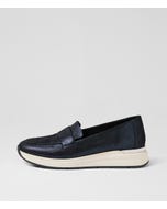 Islia Blue Textured Suede Flat Shoes