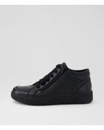 Tavishs D Black Leather Ankle Boots