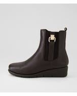 Mayia Dark Brown Leather Ankle Boots