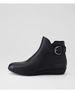 Fantastica Black Leather Ankle Boots