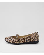 Hillie Tan Leopard Patent Leather Flat Shoes