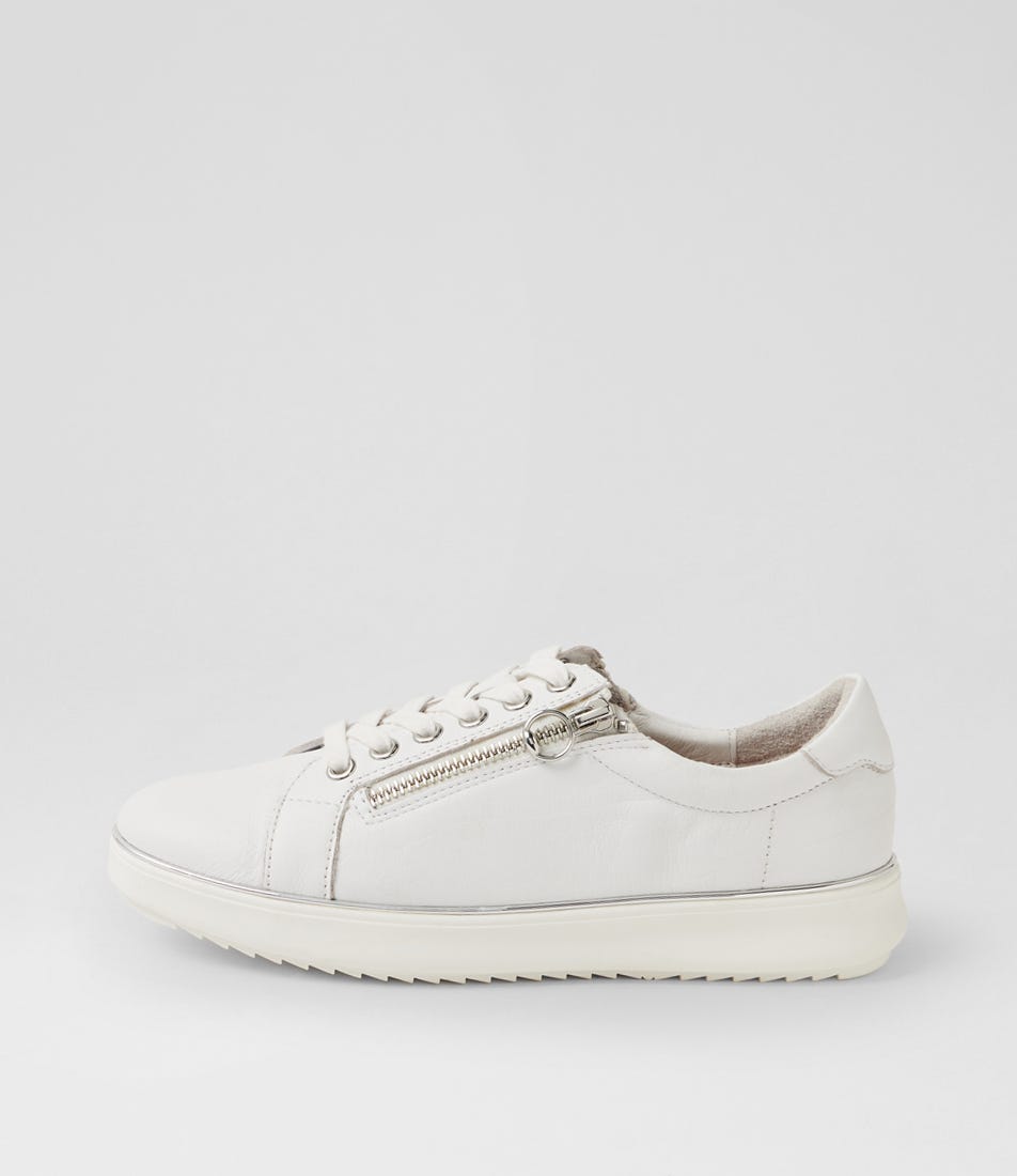 Lincon D White Silver Leather Sneakers