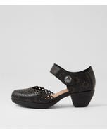 Rylie D Black Leather Heels
